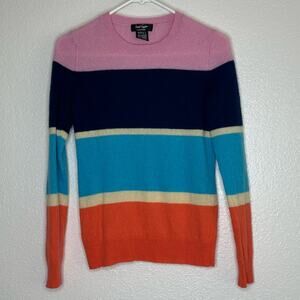 Lord and Taylor Cashmere Striped Colorful Sweater Small